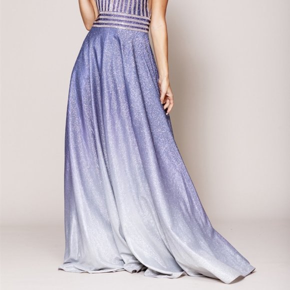 Jeweled Spaghetti Straps Long Evening Dress AC487 - Picture 5 of 6